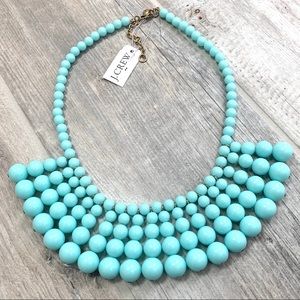 J Crew Aqua Beaded Statement Necklace